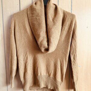 J. Crew 100% Cashmere Cowl Neck Sweater Women's Size Small Color Camel Brown